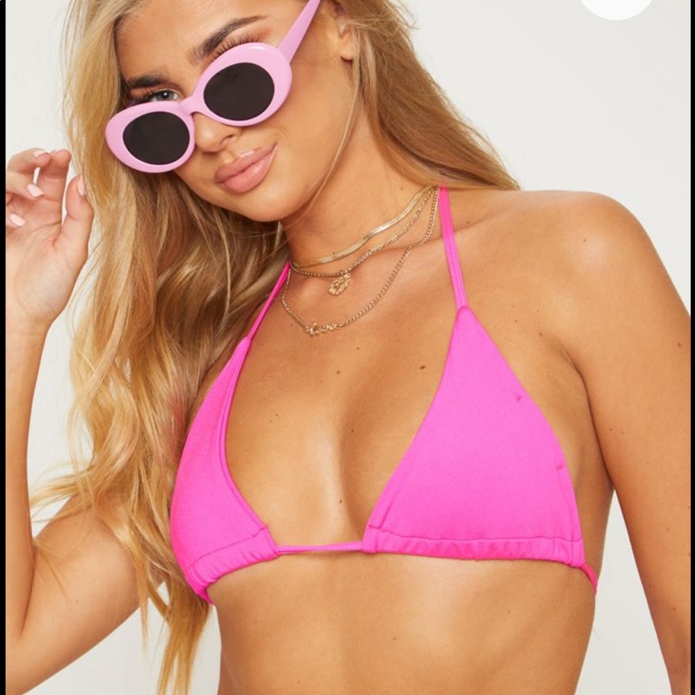 Hot Pink Triangle String Bikini - Picture 7 of 12